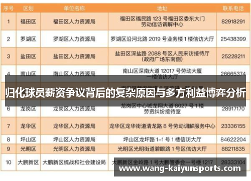 归化球员薪资争议背后的复杂原因与多方利益博弈分析